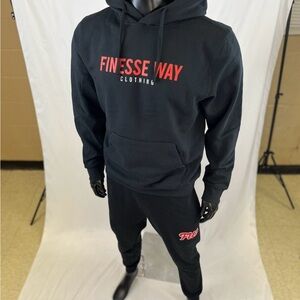 Black/Red/White Pullover Hoodie w/ back logo